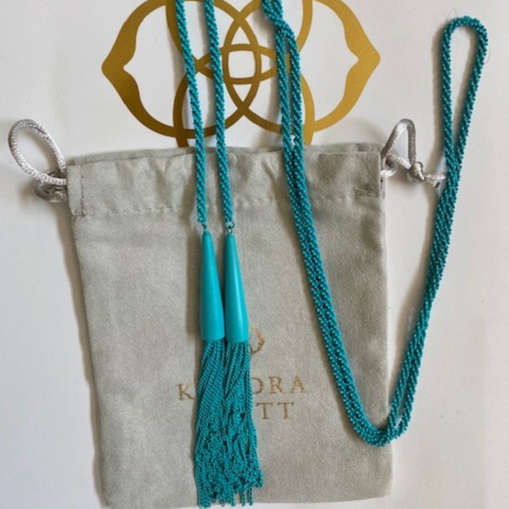 Phara Matte Lariat Necklace Turquoise